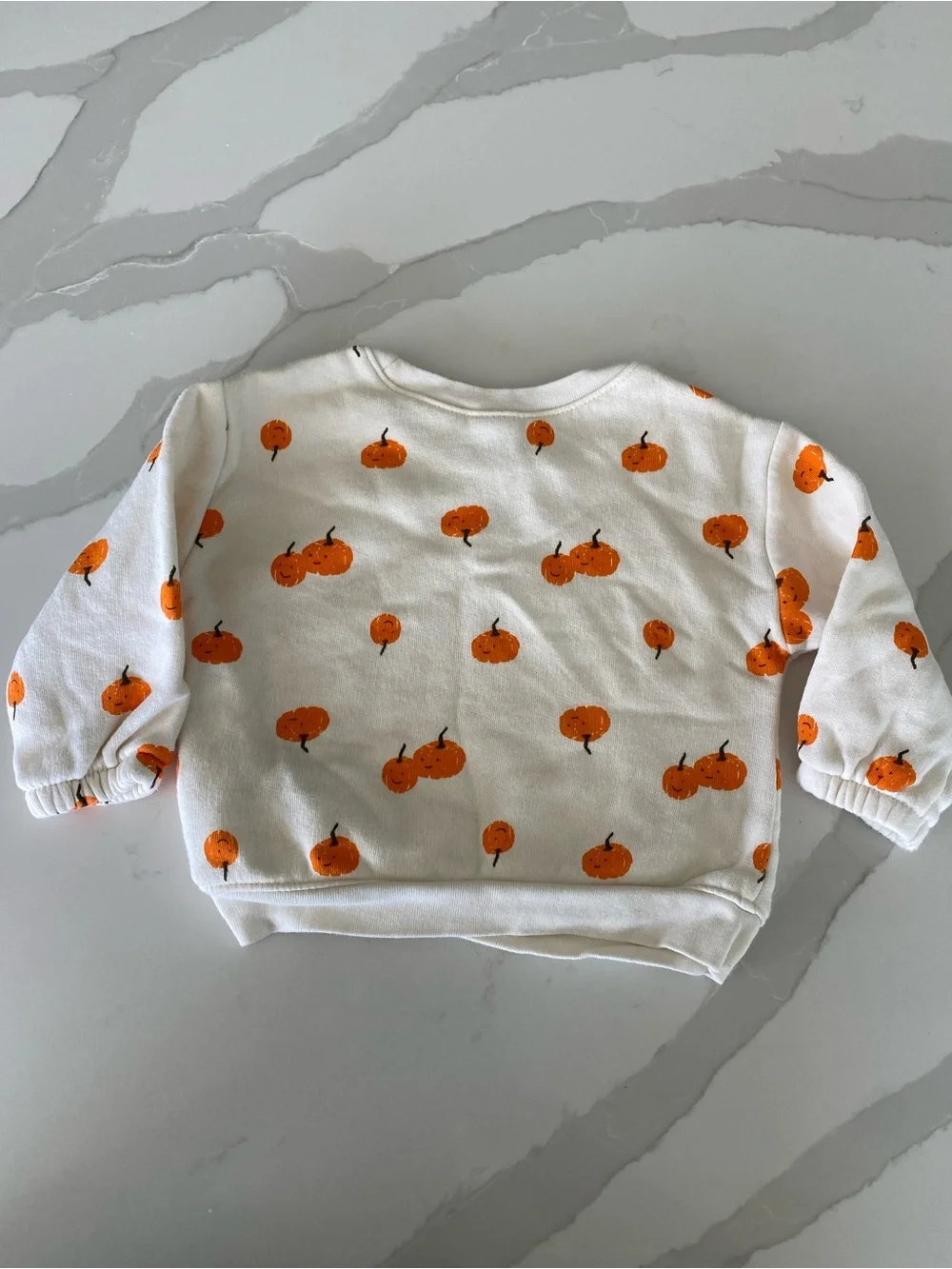 Old Navy White Sweatshirt with Orange Pumpkin Print